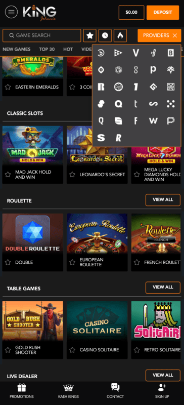 Choose your game in King Johnnie