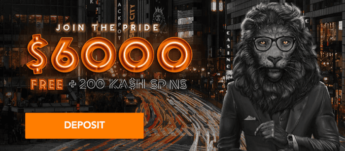 King Johnnie $6000 welcome bonus and 200 KA$H Spins offer for new players