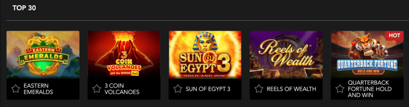 King Johnnie: top 30 section