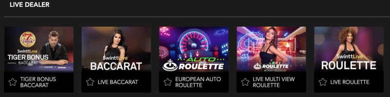 Live dealer games: baccarat and roulette